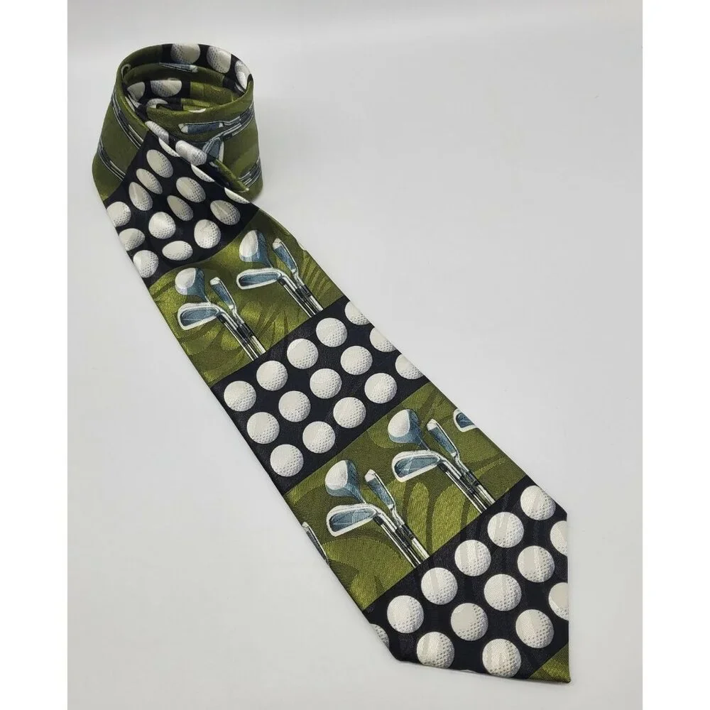 Fratello Golf Tie Hand Made Golf‎ Clubs and Golf Balls Golf Tie EUC
